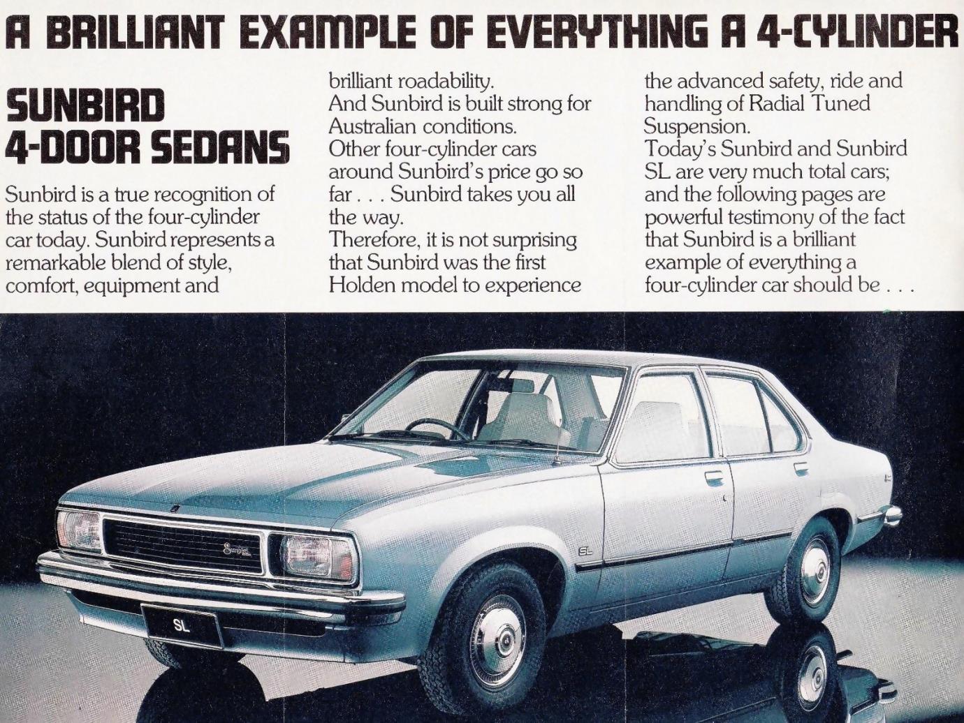 1978 GM-H Sales Brochure; Holden UC Sunbird Sedan & Hatchback,
