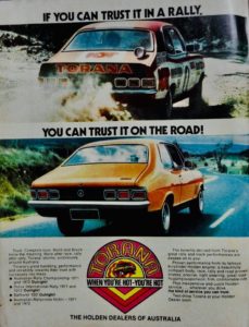 Holden Torana Rally And Road Advert